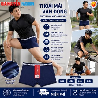 SIZE RẤT LỚN: Combo 4 Quần Boxer nam, quần BigSize, vải thun lạnh, quần lót nam dành riêng cho người mập