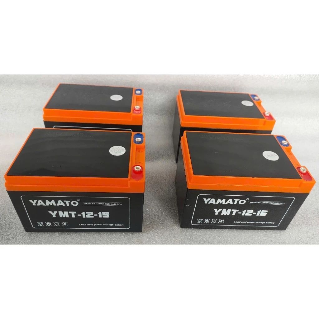 Sét 4 nguồn 12V-15Ah YAMATO YMT-12-15 dùng cho loa kéo, xe máy điện, xe đạp điện, lưu điện ...