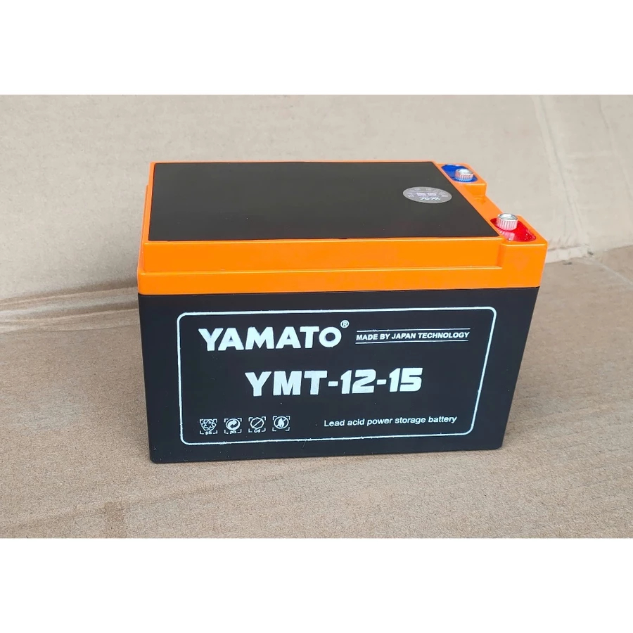 Bình Ắc quy Yamato 12V 15Ah dùng cho xe đạp điện,quạt 12v, thắp sáng, loa kéo, lưu điện, UPS