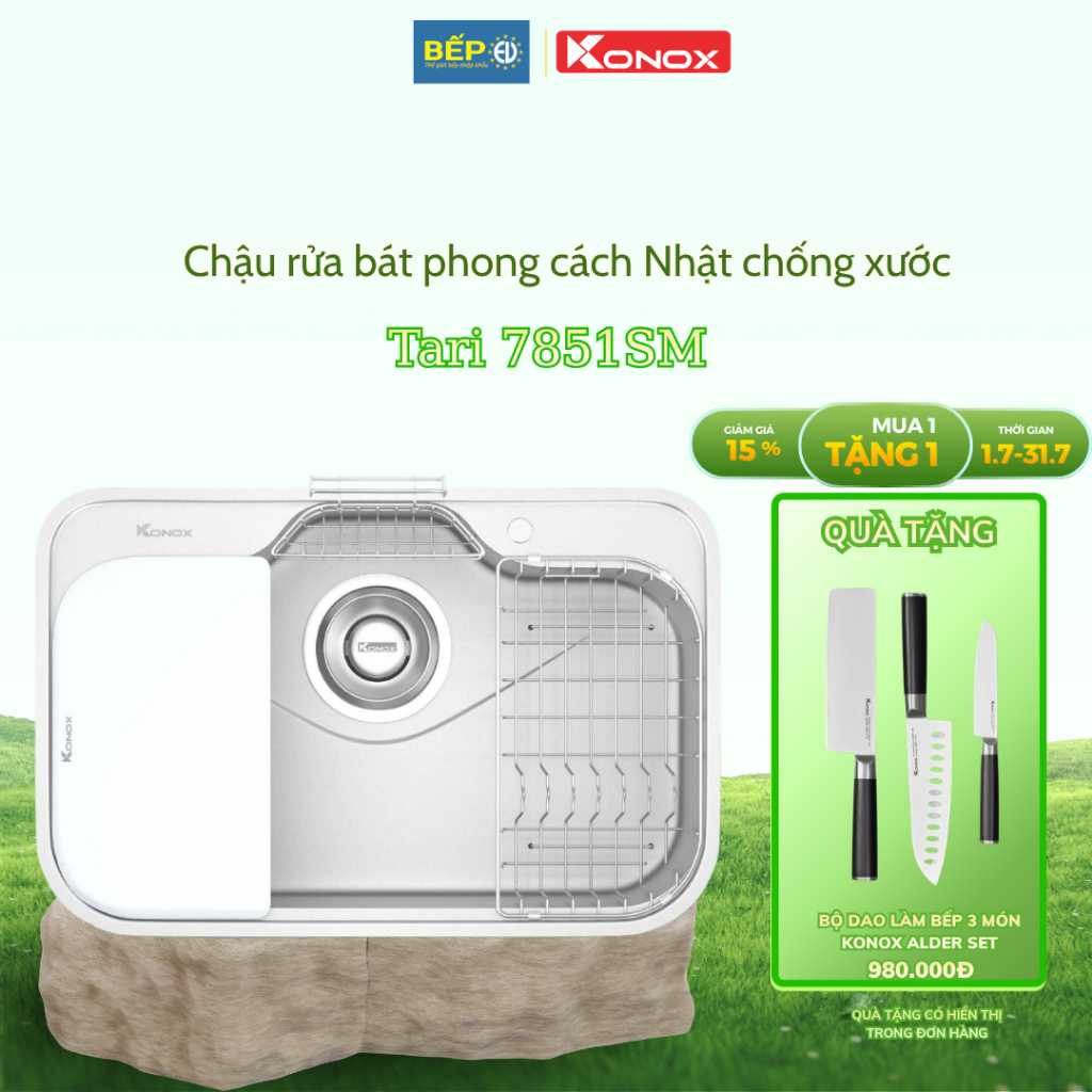Chậu rửa bát phong cách Nhật bề mặt mịn Tari 7851SM