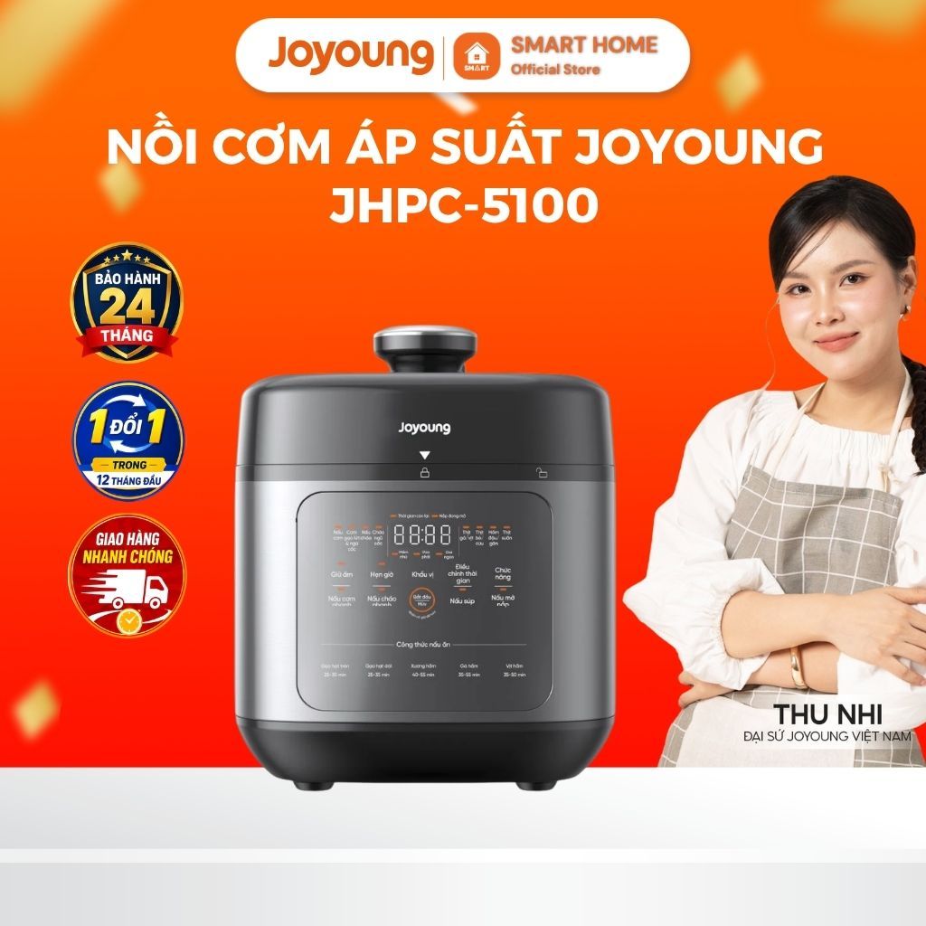 Nồi Cơm Áp Suất, Nồi Áp Suất Đa Năng Joyoung JHPC-5100 | 900W | 5L (Nấu Cơm 1.8L)