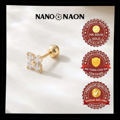[Nano&Naon] Khuyên tai Vàng 14K Hàn Quốc Podnabi 1078 - Nano&Naon