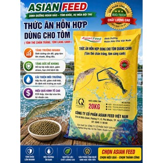 Cám Tôm 20 đạm viên 2li bao 20kg tăng trưởng tốt, phát triển đồng đều kích cỡ.