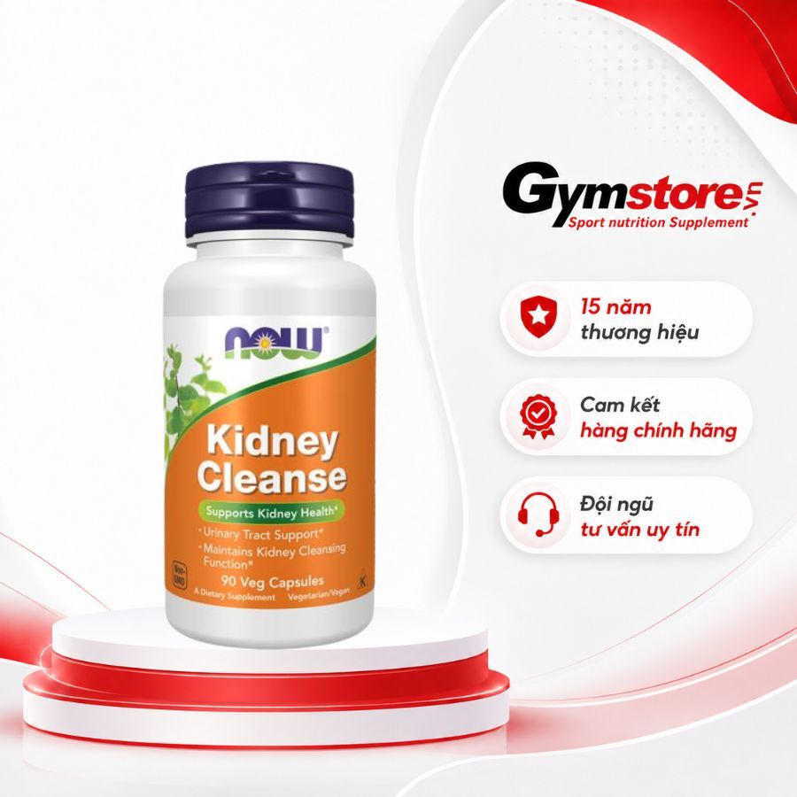 Viên uống bổ thận, hỗ trợ tiết niệu Now Kidney Cleanse (90 viên) giúp thải độc, ngừa sỏi thận - Gyms