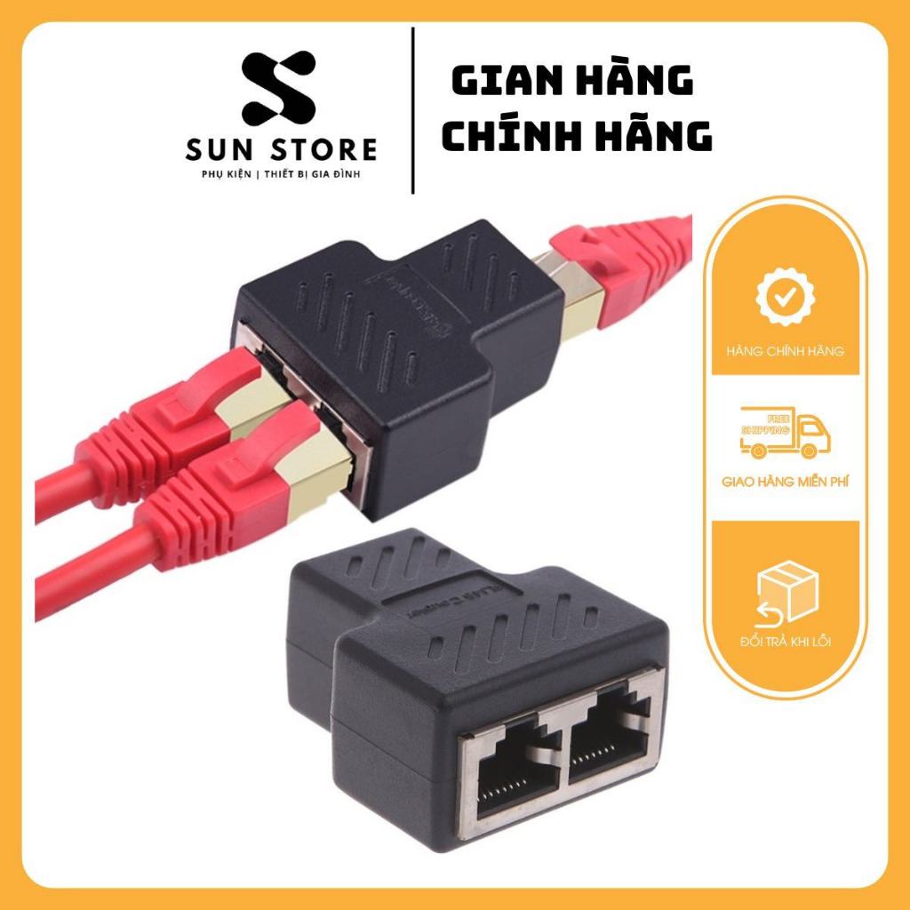 [Hàng Chuẩn] Đầu Chia Chuyển Đổi 1 Cổng RJ45 Sang 2 Cổng RJ45 Cho Cáp Mạng LAN Ethernet