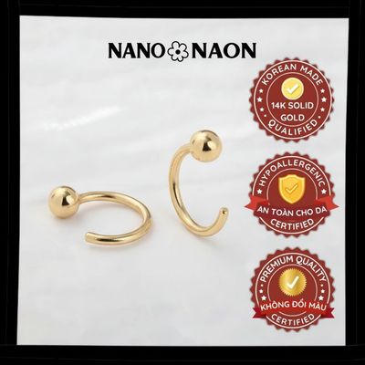 [Nano&Naon] Khuyên tai Vàng 14K Hàn Quốc Open Hoop - Nano&Naon