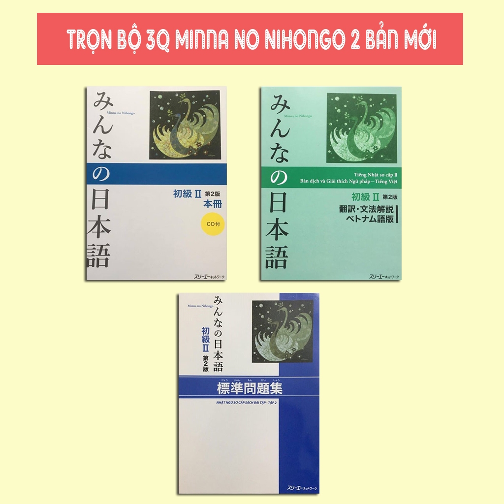 Sách - Combo Minna No Nihongo Sơ Cấp 2 - Trình Độ N4 ( Bộ 3 Cuốn In Màu )