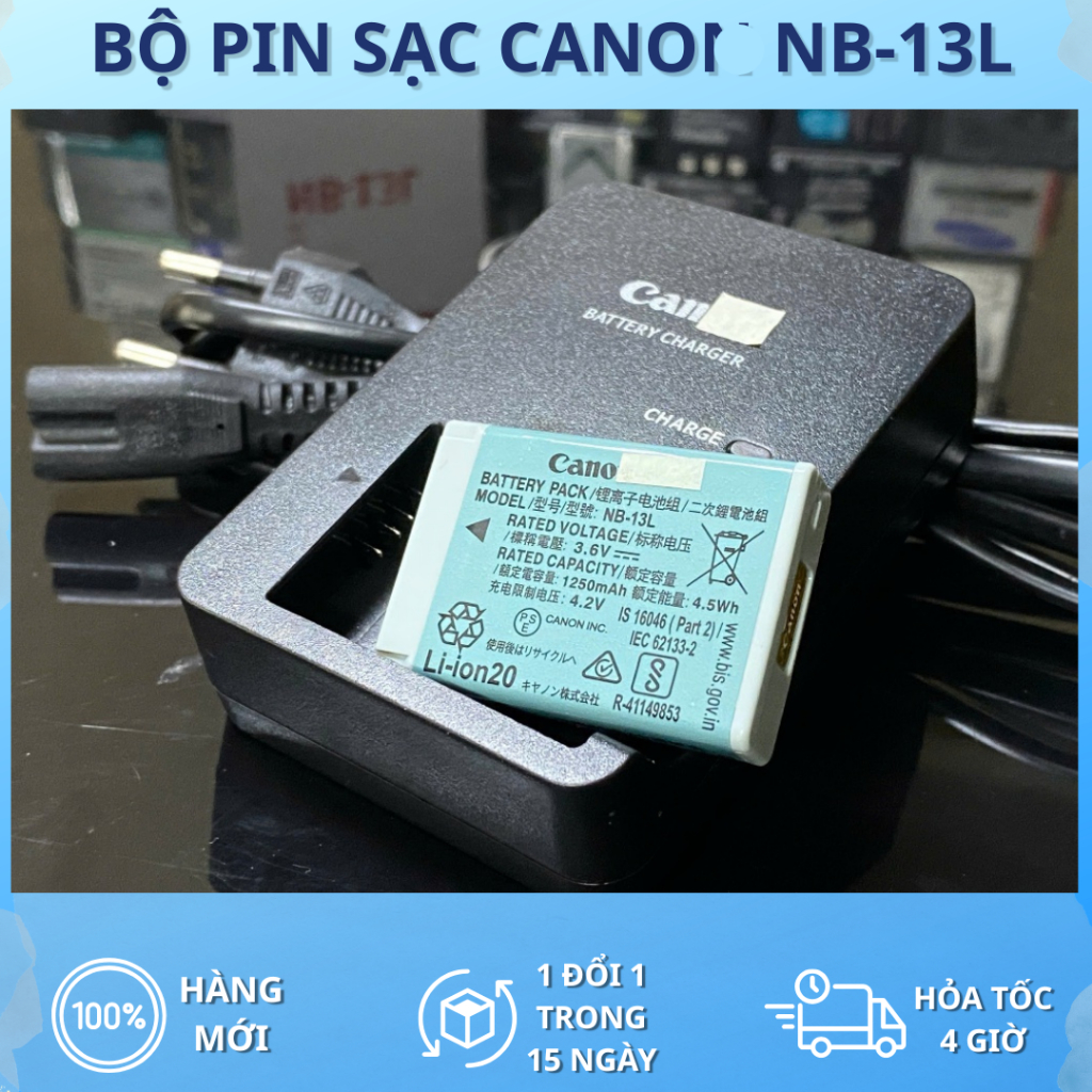 Bộ Pin, Sạc Canon NB-13L Cho PowerShot SX620 HS, PowerShot SX720 HS, PowerShot SX730 HS, PowerShot S