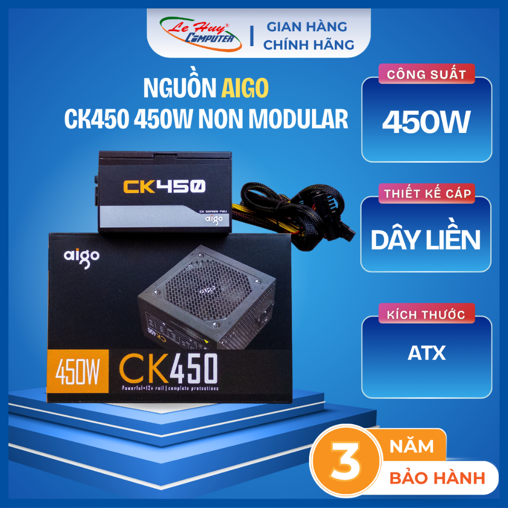 Nguồn PC AIGO CK450 450W Non Modular - Hàng Chính Hãng