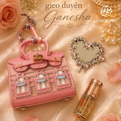 Độc Bản Bộ Charm Mini Túi Xách, Gương & Nước Hoa Hồng Ngọc
