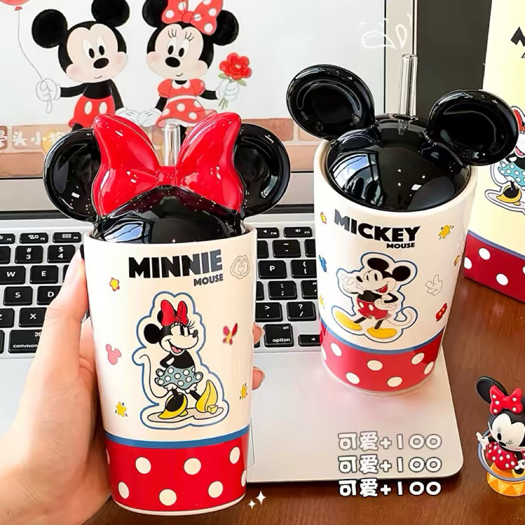 Ly sứ , cốc sứ , ly sứ tay cầm decor DISNEY Ly Nắp Tai Mickey , Minnie , Ly quà tặng Decor siêu thuô