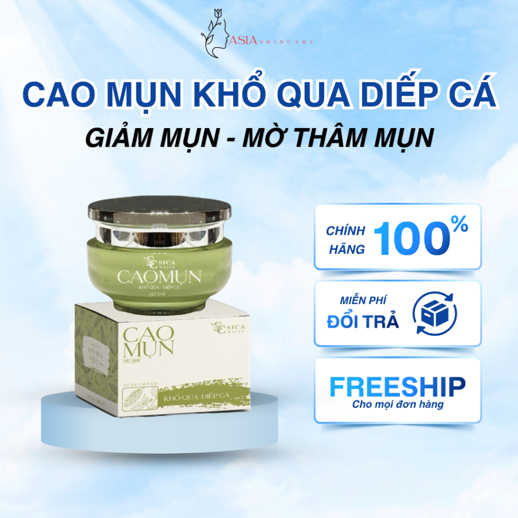 Cao Mụn Khổ Qua Diếp Cá Sica White 10G Kem Mụn Cho Da Dầu Mụn, Không Sưng Đỏ DC201