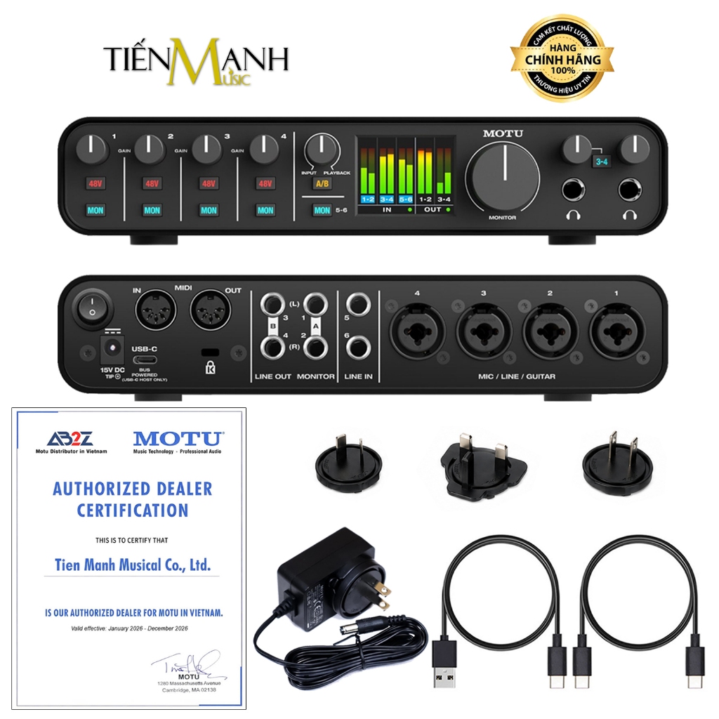 [Chính Hãng] Soundcard MoTu M6 - Sound Card Bộ Thu Âm Thanh Livestream USB-C Audio Interface