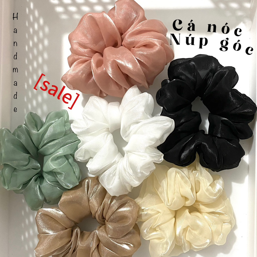 [COMBO 6 Srunchies ] Srunchies Handmade Vải Tơ Óng Ánh