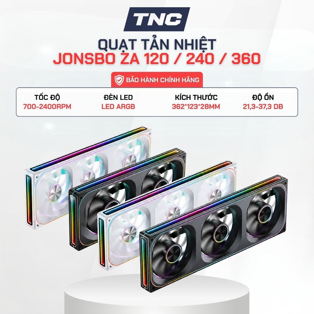 Quạt Tản Nhiệt JONSBO ZA-120 / 240 / 360 LED ARGB Xuôi | Ngược - Bảo Hành 36 Tháng - TNC STORE