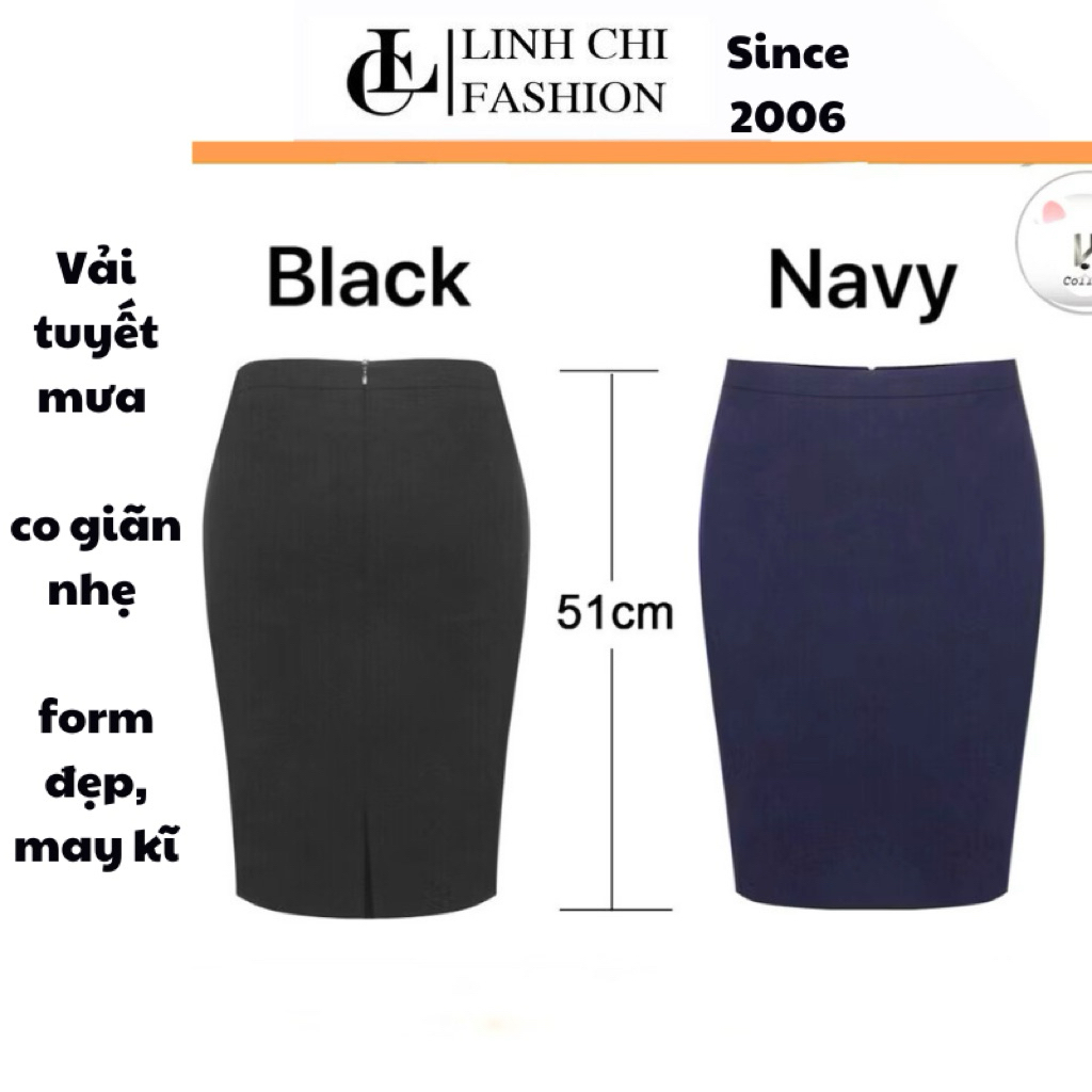 Chân váy ôm công sở Linh Chi  vải tuyết mưa cao cấp,giãn nhẹ, không xù lông, mặc rất tôn dáng CV28