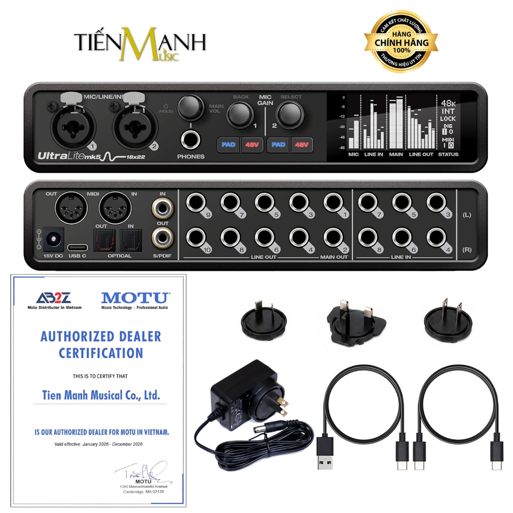 [Chính Hãng] Soundcard Motu Ultralite MK5 - Sound Card Bộ Thu Âm Thanh Livestream USB Audio Interfac