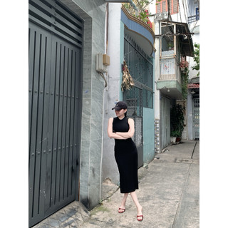 Đầm body chất thun gân xẻ tà ( Hoả tốc HCM )