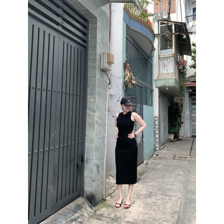 Đầm body chất thun gân xẻ tà ( Hoả tốc HCM )