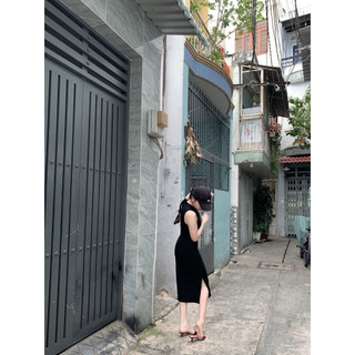 Đầm body chất thun gân xẻ tà ( Hoả tốc HCM )