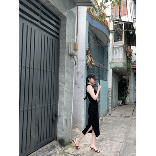 Đầm body chất thun gân xẻ tà ( Hoả tốc HCM )