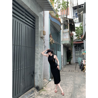 Đầm body chất thun gân xẻ tà ( Hoả tốc HCM )