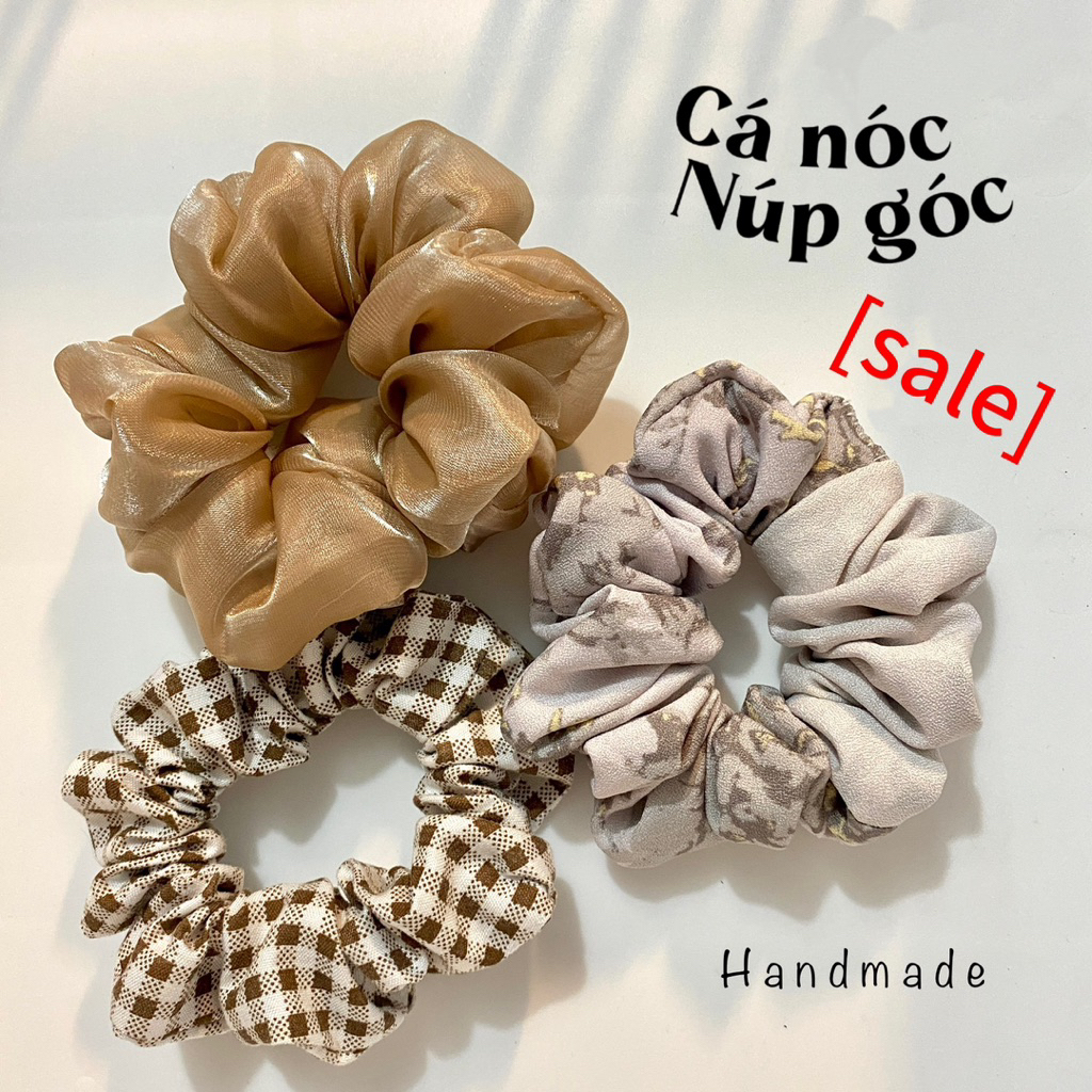 [COMBO 3 Srunchies] Srunchies Handmade Phong Cách VintageTone Nâu