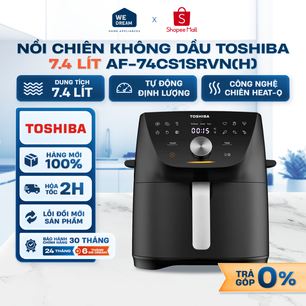 AF-74CS1SRVN(H) - Nồi Chiên Không Dầu Toshiba 7.4 Lít AF-74CS1SRVN(H) - Hàng Chính Hãng, Hàng Mới