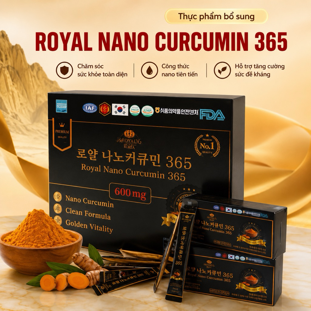 🌿 ROYAL NANO CURCUMIN 365 – TINH CHẤT NANO CURCUMIN HỖ TRỢ CHĂM SÓC SỨC KHỎE 🌿