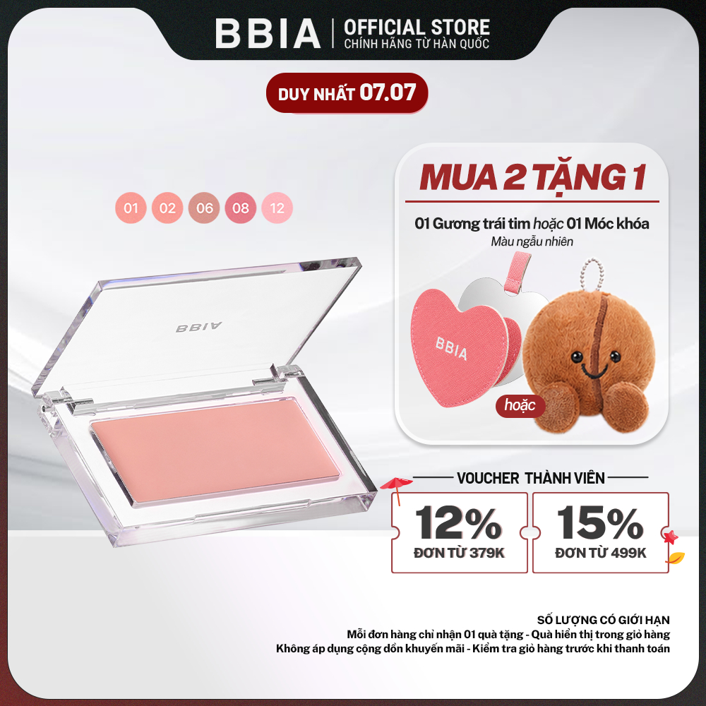 Má hồng kem mỏng nhẹ, bền màu BBIA Ready To Wear Downy Cheek 3.5g | BigBuy360 - bigbuy360.vn