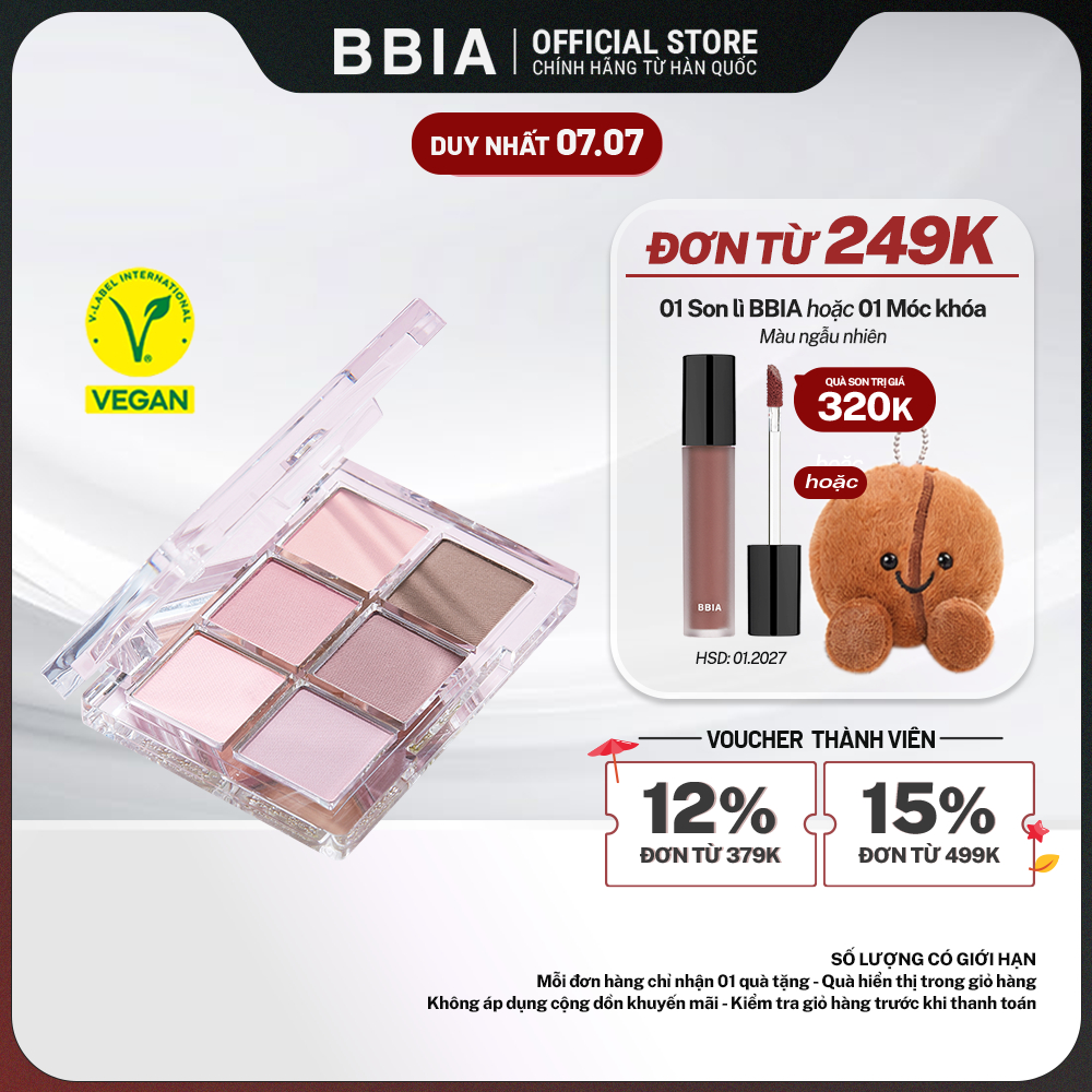 [BÁN CHẠY] Bảng Phấn Mắt 6 ô dễ tán và bám màu tốt BBIA Ready To Wear Eye Palette 5g | BigBuy360 - bigbuy360.vn