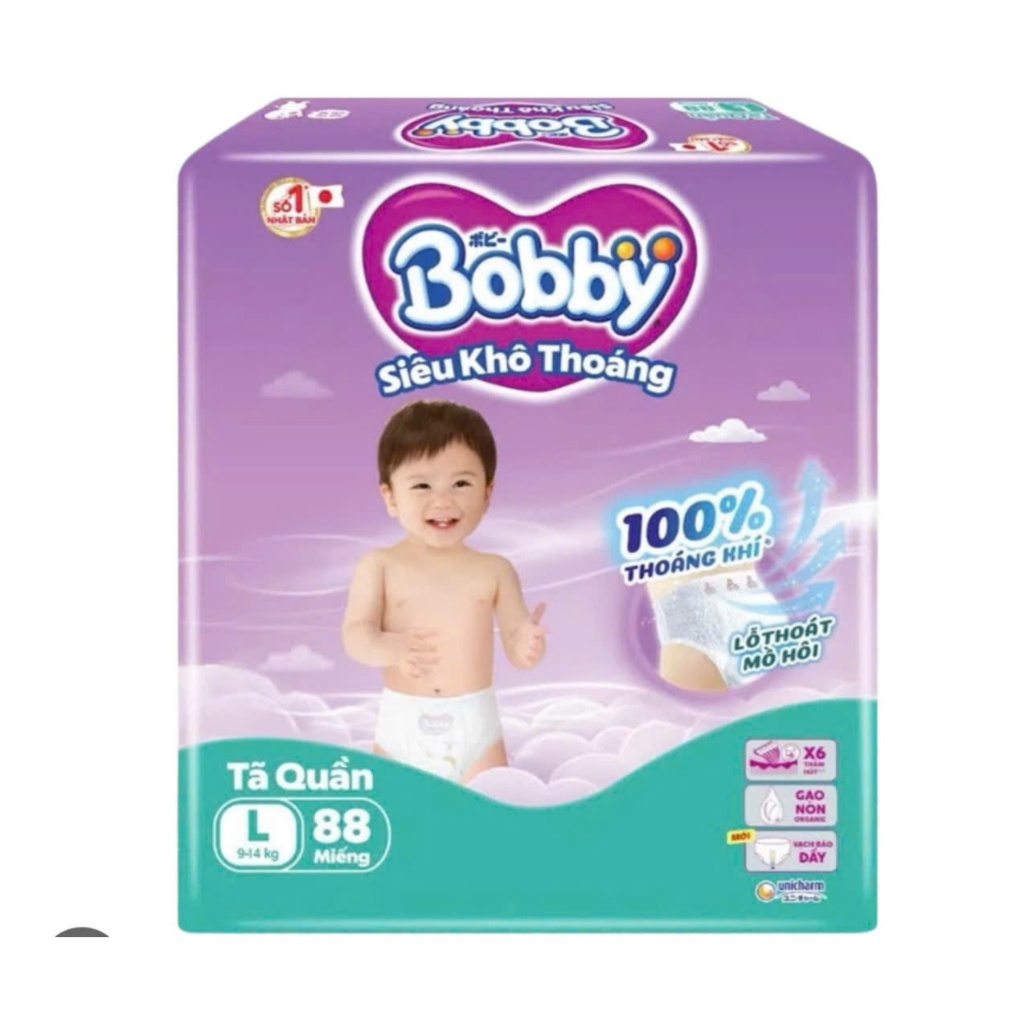 Tã Bỉm Quần Bobby ULTRA+ Siêu Khô Thoáng Size L88