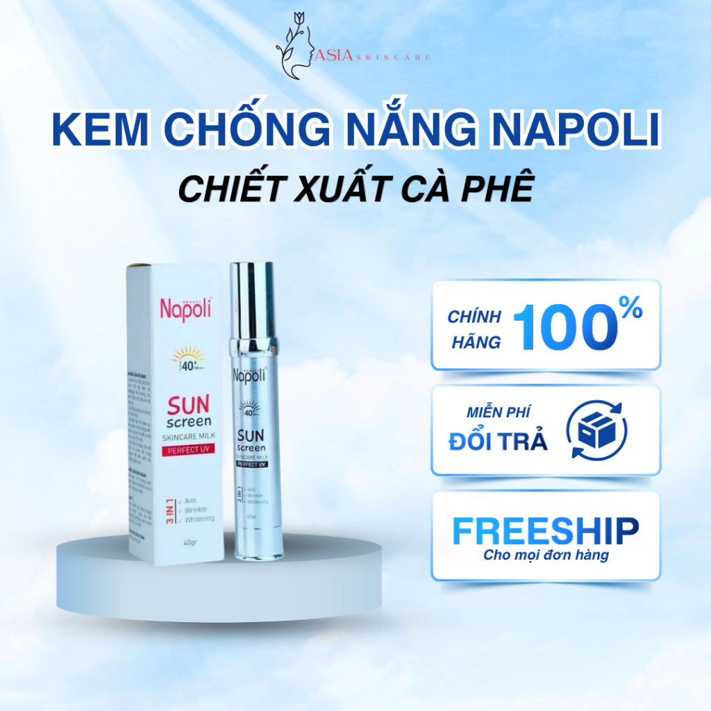 Kem chống nắng Napoli Hải Âu Việt kem chống nắng phân tử nước dưỡng ẩm nâng tone 40g DC223