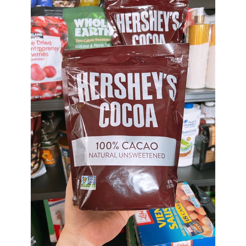 [ Date 5/ 2028 ] Bột cacao nguyên chất KHÔNG ĐƯỜNG Hershey's Cocoa 100% Cacao Natural Unsweetened 65