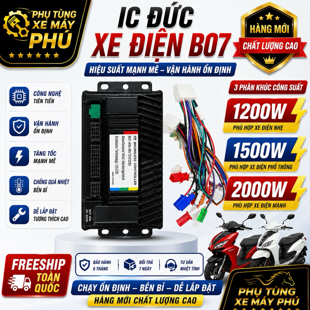 IC đúc xe điện(xe máy điện) B07 cao cấp 1200W / 1500W / 2000W