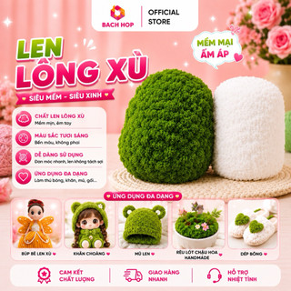 Lẻ 5m 10mm Len bông xù giả rêu trang trí hoa hamade