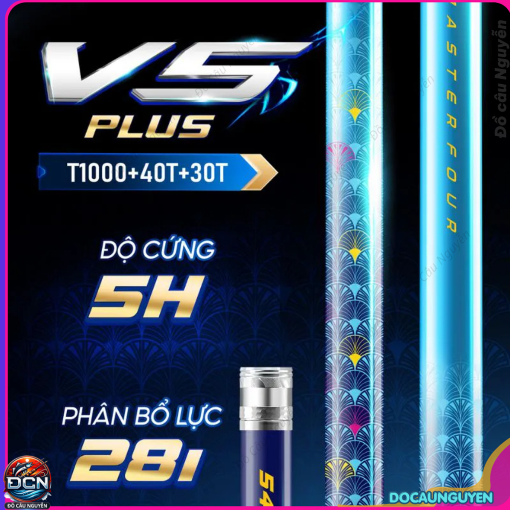 Cần câu cá V5 Plus Big Fish ricefishing carbon T1000 + 40T & 30T siêu nhẹ phiên bản 2026