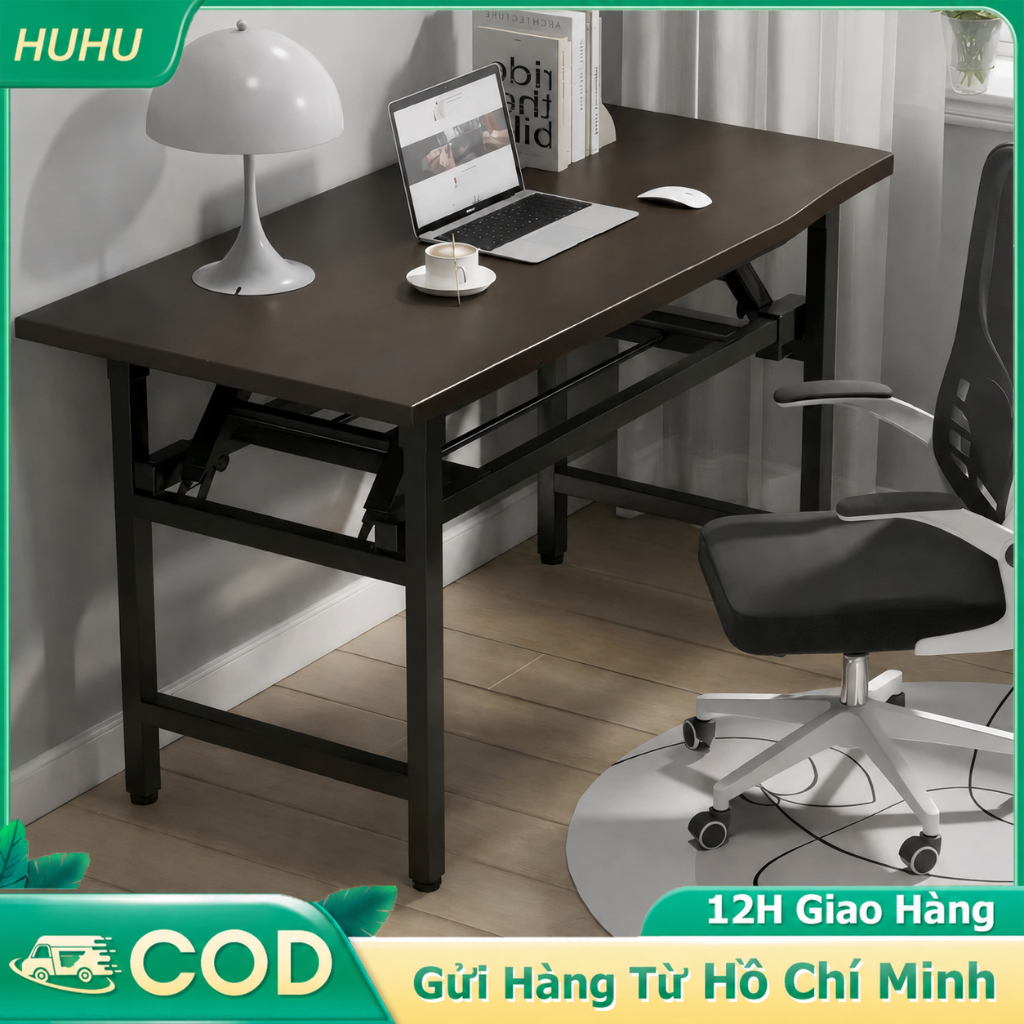 HUHU Bàn gập đa chức năng bàn văn phòng học tập bàn ăn đơn giản dễ dàng lưu trữ tiết kiệm không gian chắc chắn và bền bỉ
