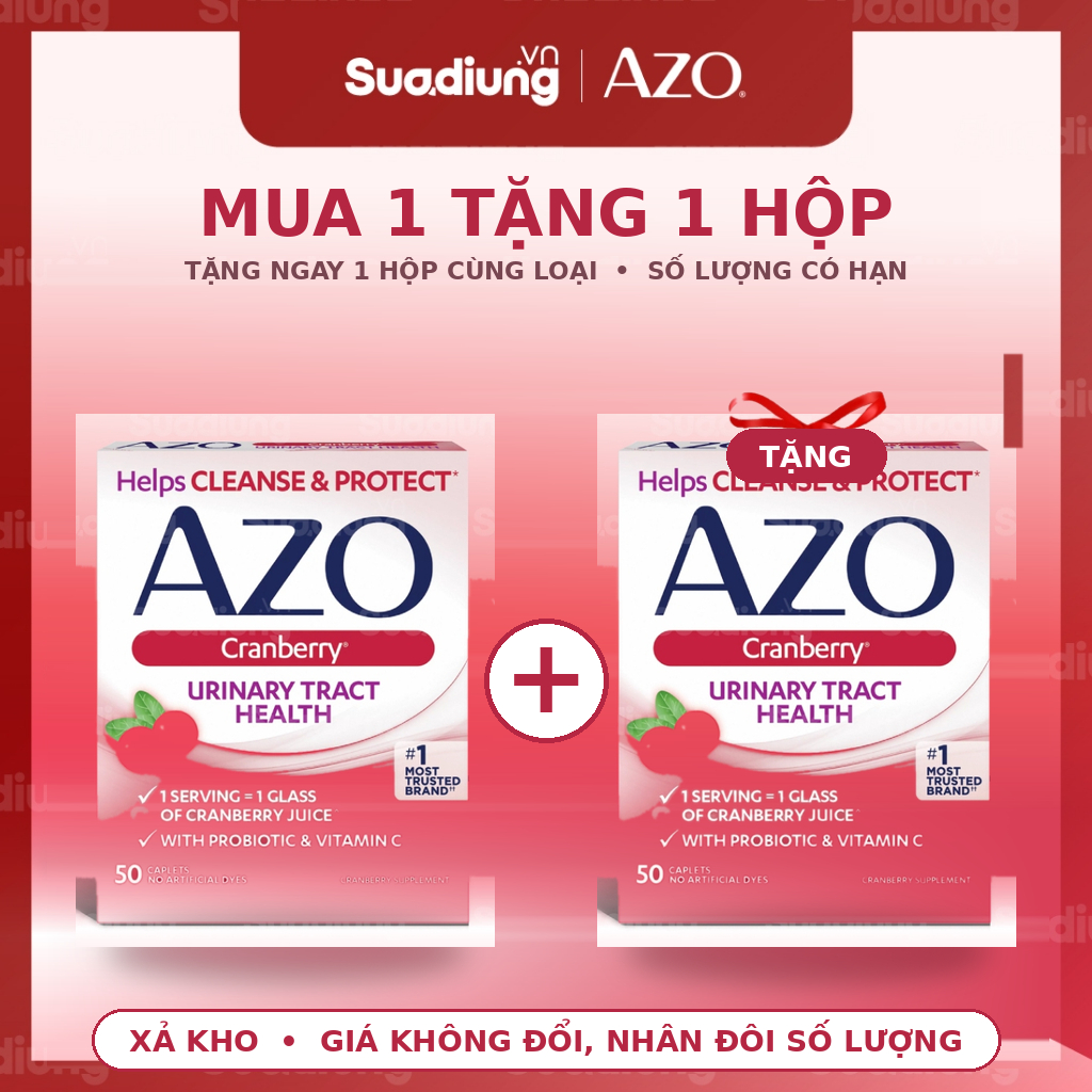 [1 TẶNG 1] - Viên uống AZO - Azo Cranberry Urinary Tract Health.