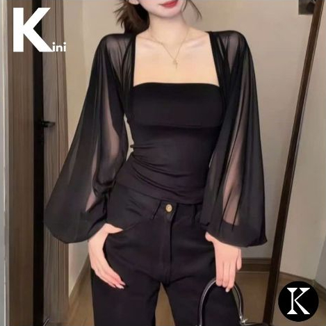 Áo thun phối lưới co giãn siêu dễ thương chất liệu thun cotton KINI Style
