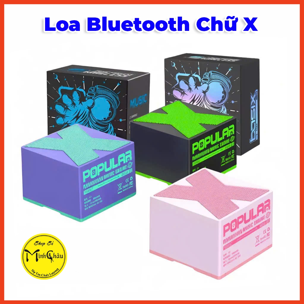 Loa Bluetooth Mini Chữ X 360 ° Âm Thanh Nổi Âm Trầm Tuyệt Vời, Loa Bluetooth Không Dây Hỗ Trợ Nhạc V
