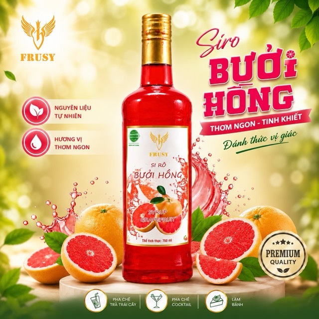 [Siro Cao Cấp] Frusy 750ml - Chai Sành