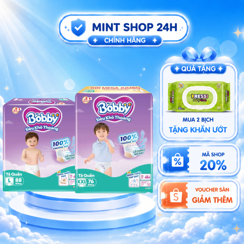 [Hỏa tốc-mã Live/Video] combo 2 gói tã bỉm quần bobby  mega jumbo , ultra + siêu tiết kiệm mới size 