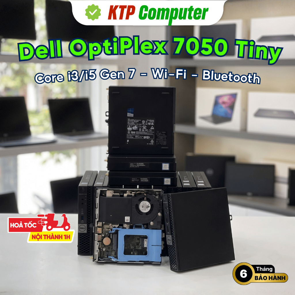 Dell OptiPlex 7050 Tiny/Micro – Core i3/i5 Gen 7, RAM 8GB/16GB/32GB, SSD 128GB–1TB, Wi-Fi Bluetooth