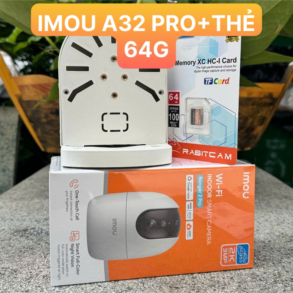 Combo Camera Imou A32EP / A32 PRO 3M kèm thẻ nhớ 64G tặng chân đế chuyên dụng L - Hình ảnh sắc nét -