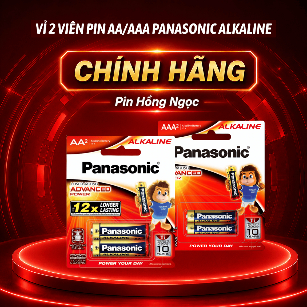 Pin AA/AAA 1,5V Panasonic Alkaline Vỉ 2 Viên