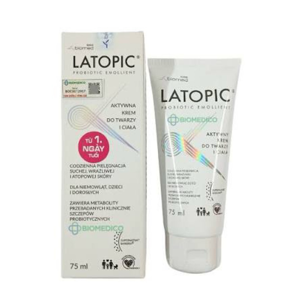 Kem bôi dưỡng ẩm Latopic Probiotic Emollient (Tuýp 75ml)