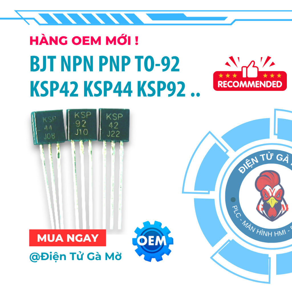 [10 CON] Transistor BJT NPN PNP Cao Áp, KSP42 KSP44 KSP92 KSP94 300V 400V TO-92, Hàng OEM Mới