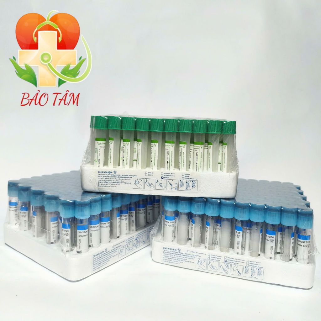 Ống Nghiệm Kháng Đông NATRI CITRATE 3.8% 2ml Nắp Nhựa - CITRATE Vacuum 3.2% Chân Không