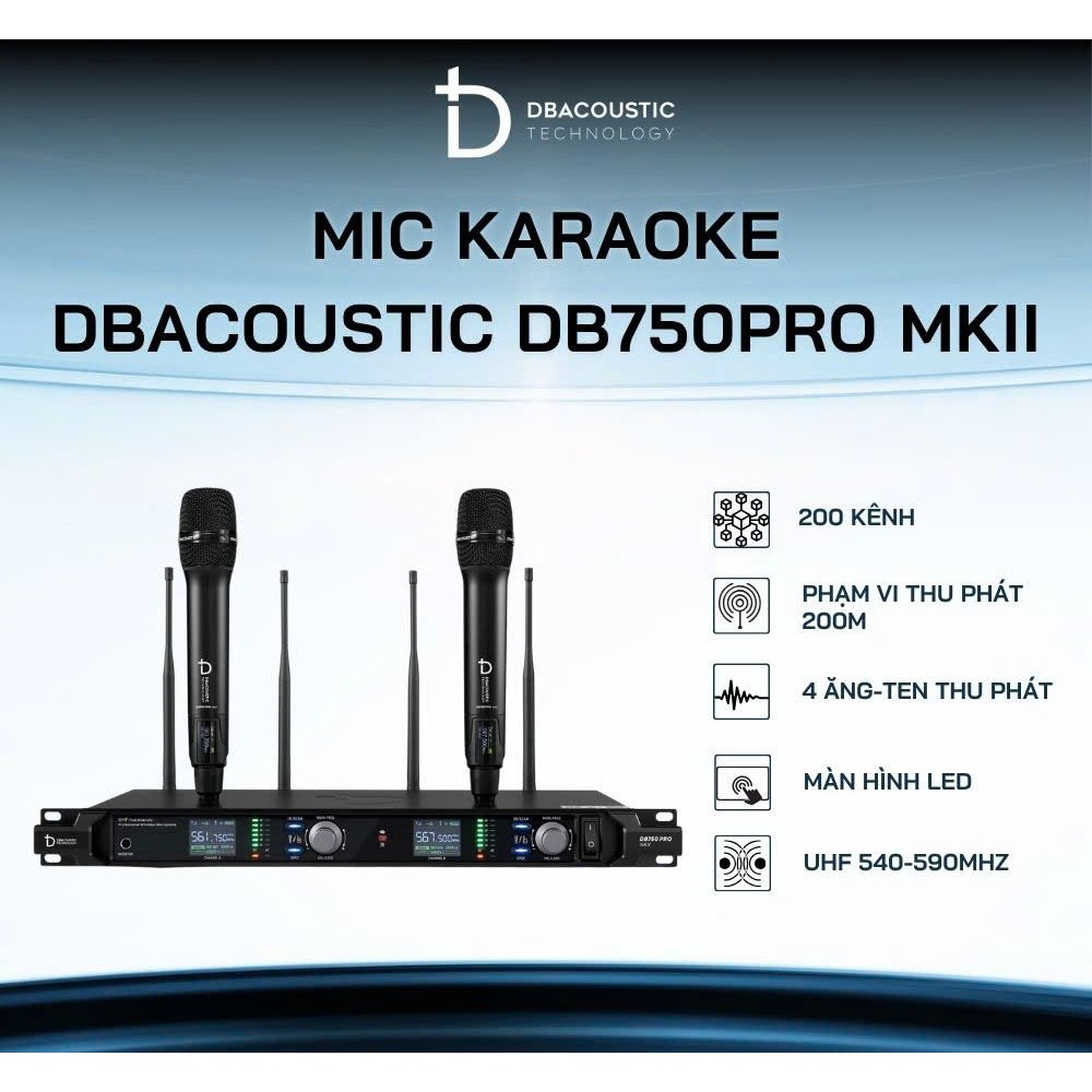 Micro sự kiện dBacoustic DB750 Pro MKII, mic không dây DB750Pro MK II